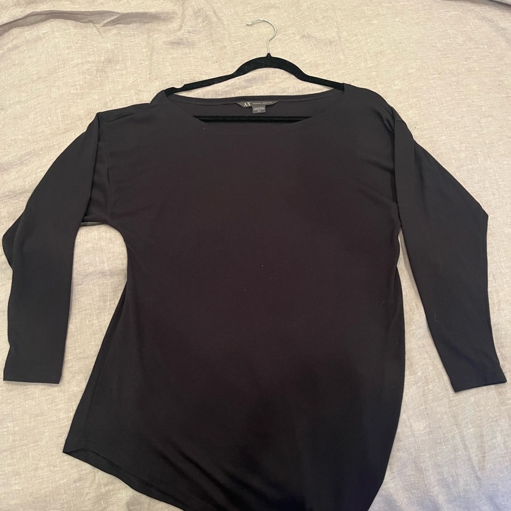 Armani Exchange Black Long Sleeve Top